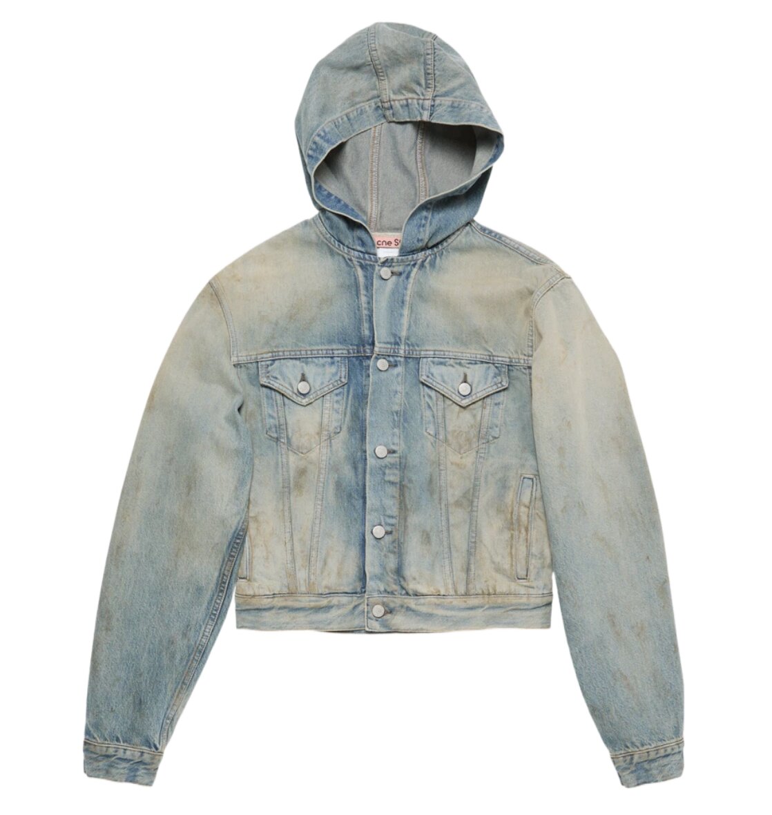 Acne Studios Dirty Wash Hooded Denim Jacket