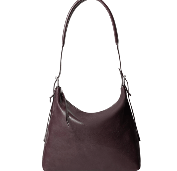 SMALL BELTED HOBO BAG - Paper Lux Leather - Chianti