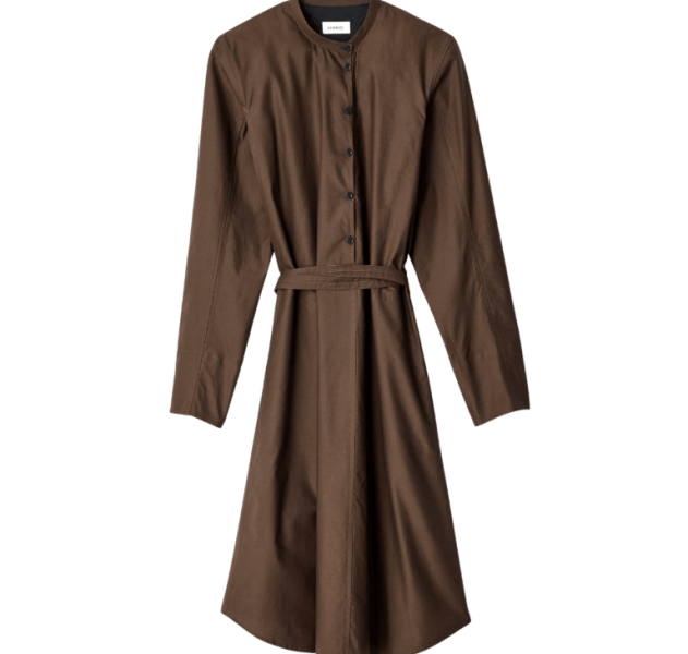 SAILOR DRESS IN WASHED COTTON AND SILK BLEND