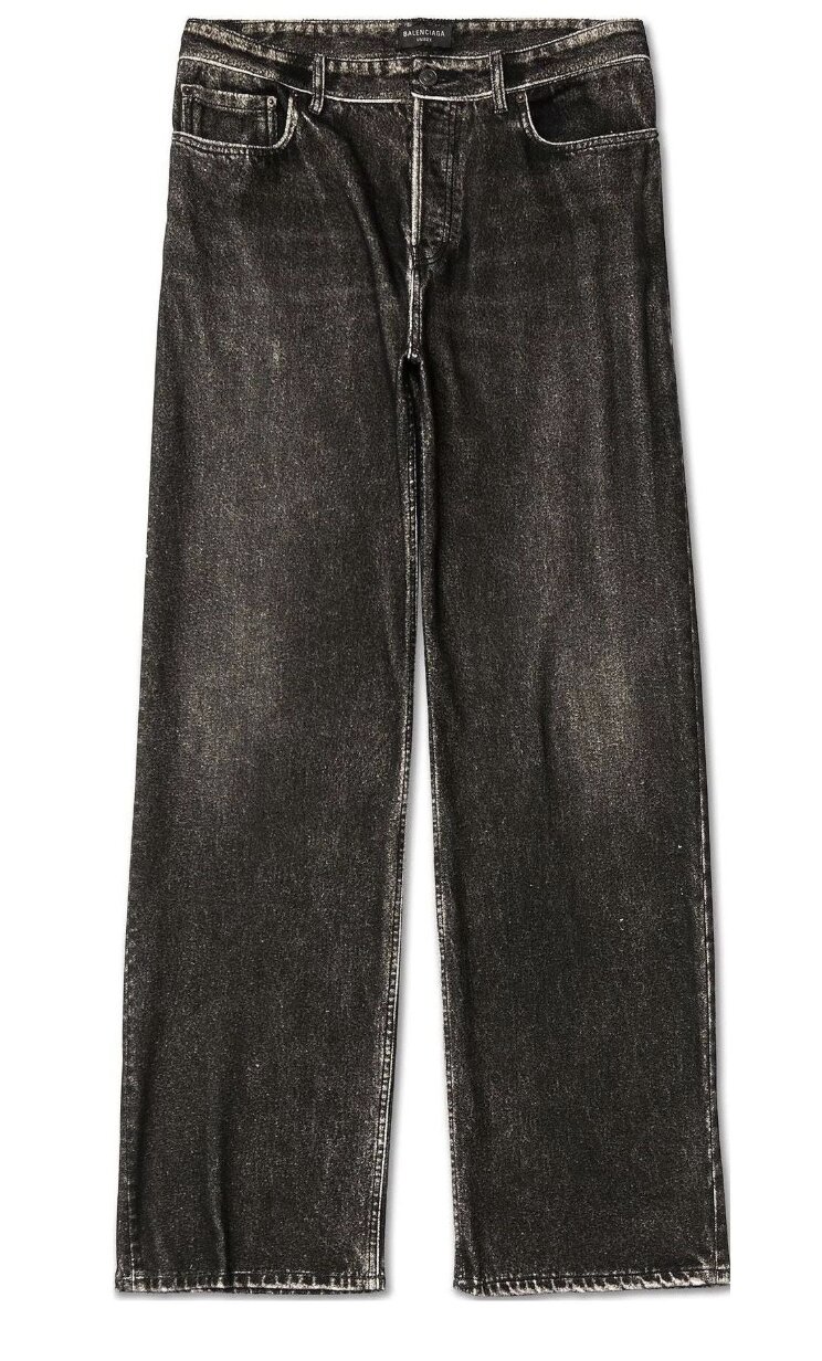 BALENCIAGA Large Fit Denim Pants - Black 