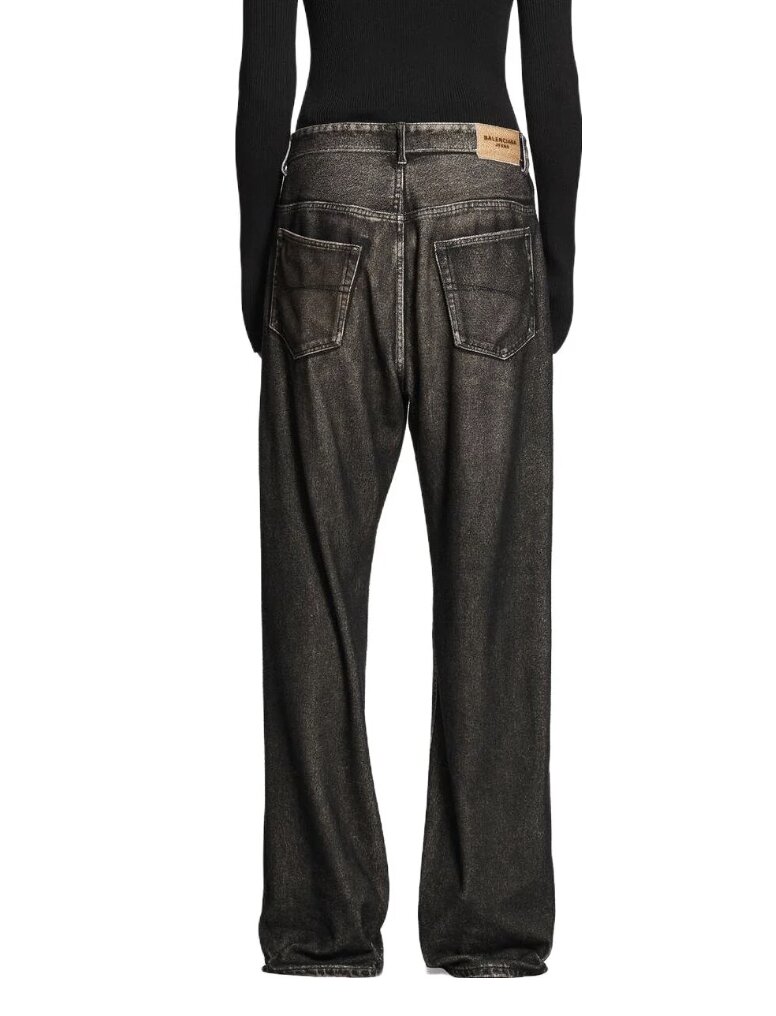 BALENCIAGA Large Fit Denim Pants - Black 