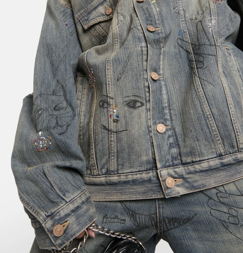 Balenciaga Embellished denim jacket
