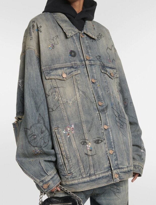 Balenciaga Embellished denim jacket