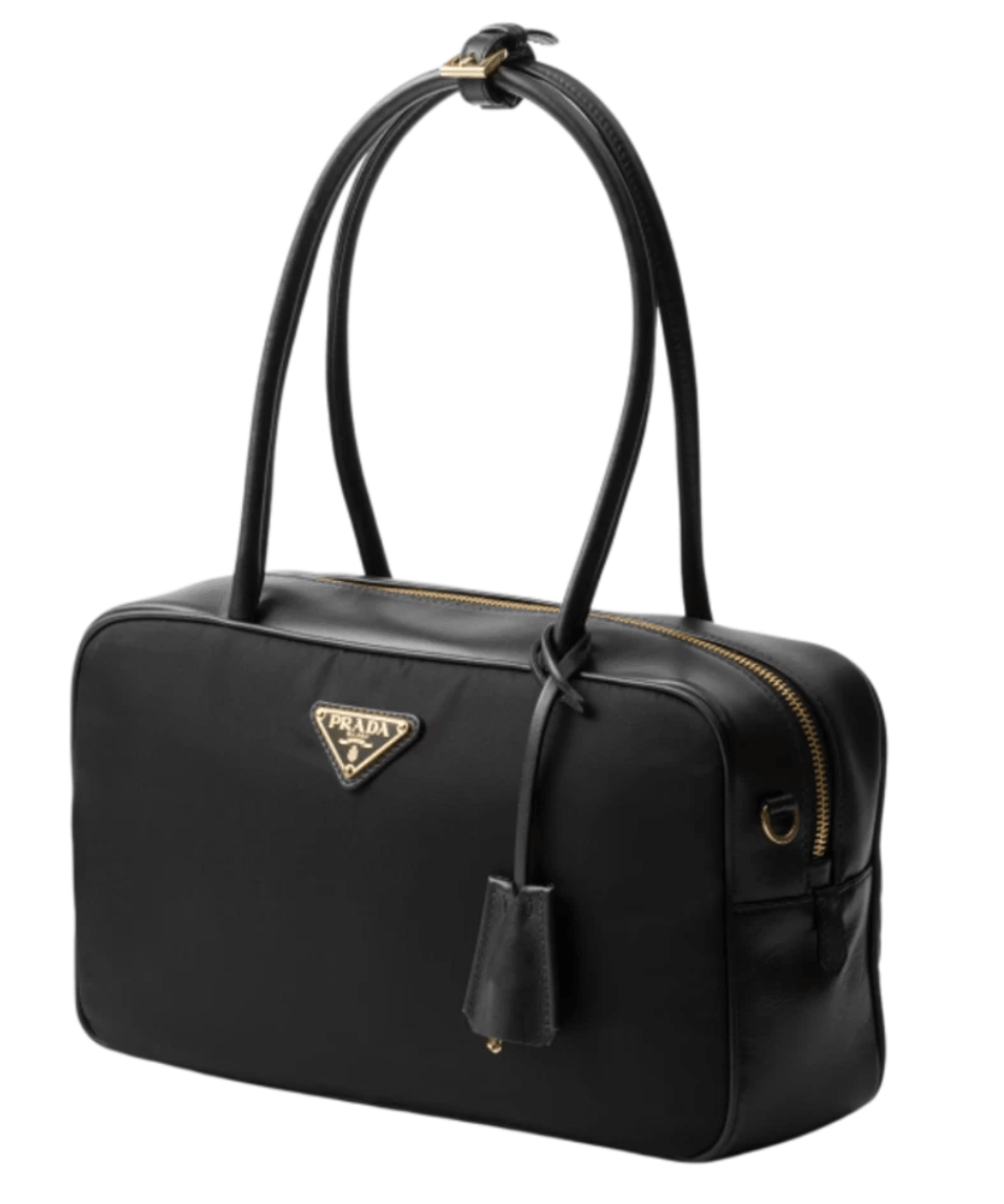 Prada Medium re-nylon And Leather Tote Bag Black 