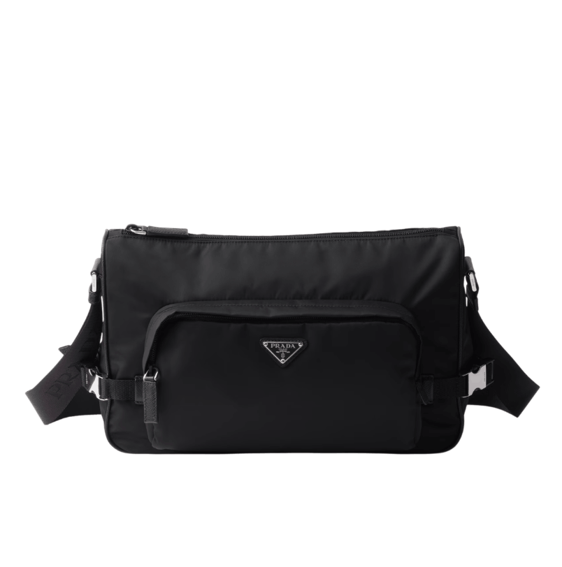 Large Re-Nylon and Saffiano leather shoulder bag