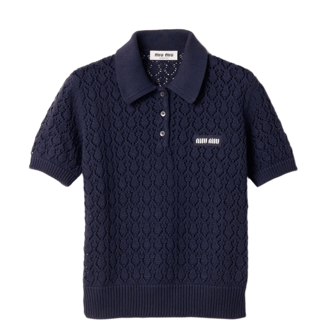 (W) Miu Miu Cotton Polo Shirt Blue