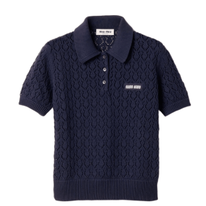 (W) Miu Miu Cotton Polo Shirt Blue
