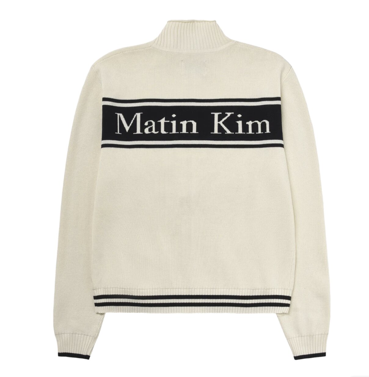 Matin Kim Spell Point Stripe Knit Cardigan Ivory