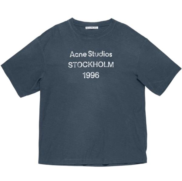 Acne Studios Logo T-Shirt Relaxed Fit Deep Blue CL0196-BPA