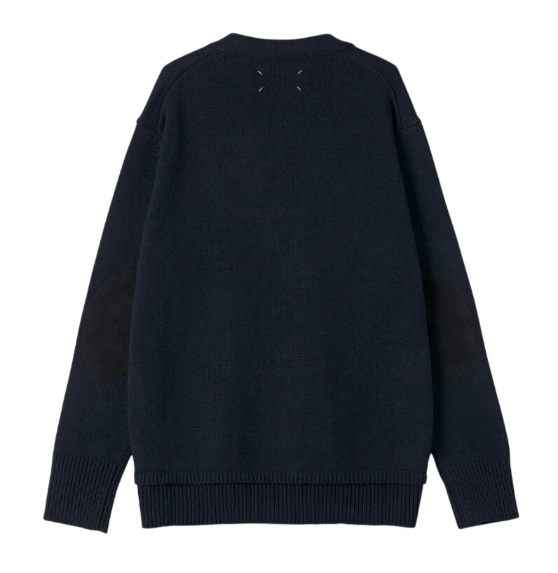 Maison Margiela Elbow Patch Cardigan Navy