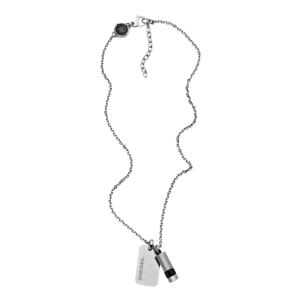 Diesel Dx1156 Stainless Steel Pendant Double Dog Tag Necklace Silver