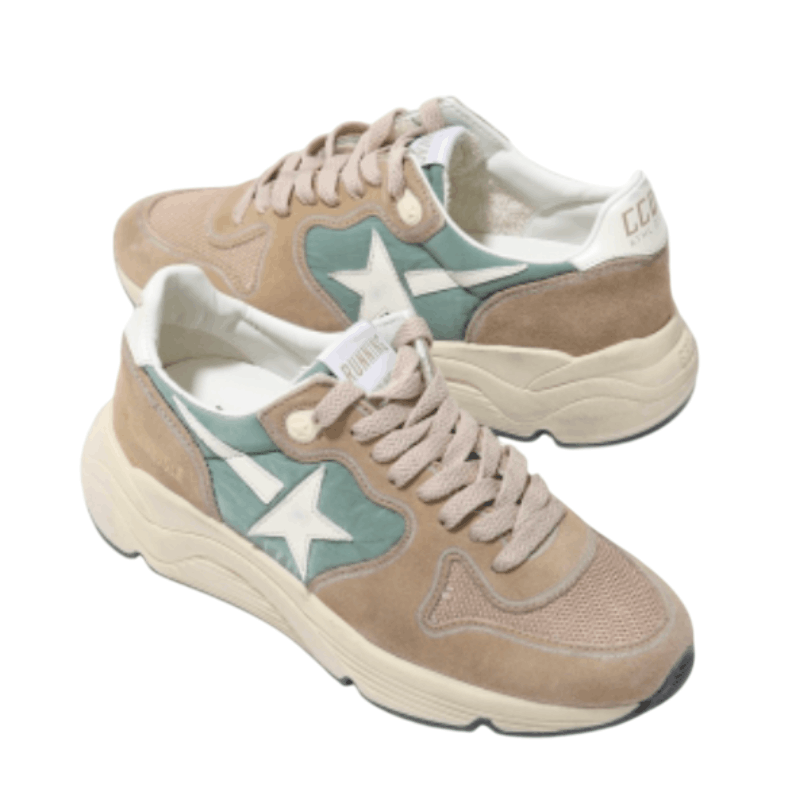 Green Running Sole Sneakers in Nappa 