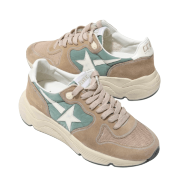 Green Running Sole Sneakers in Nappa 