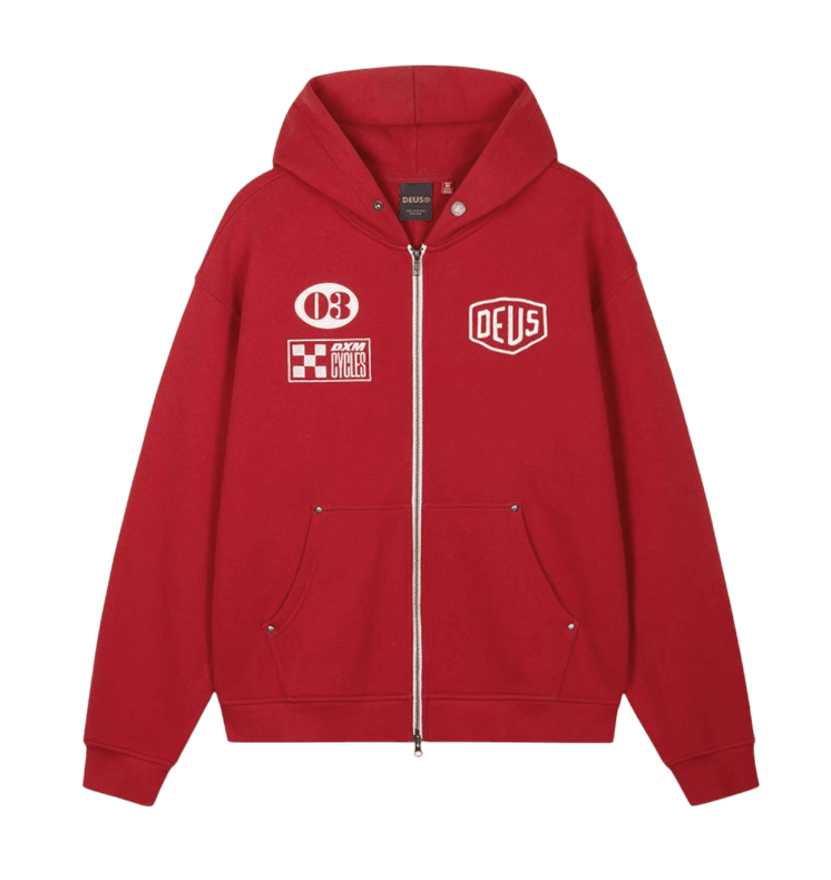 Deus Ex Machina Custom Zip Hoodie Red