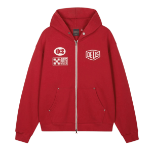 Deus Ex Machina Custom Zip Hoodie Red