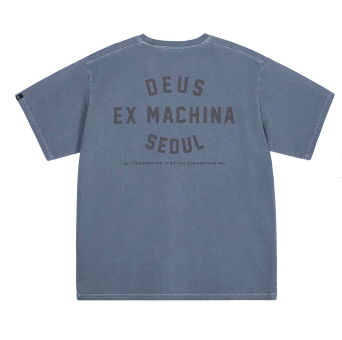 Deus Ex Machina Dyed Seoul College Address T-Shirt Dusty Navy