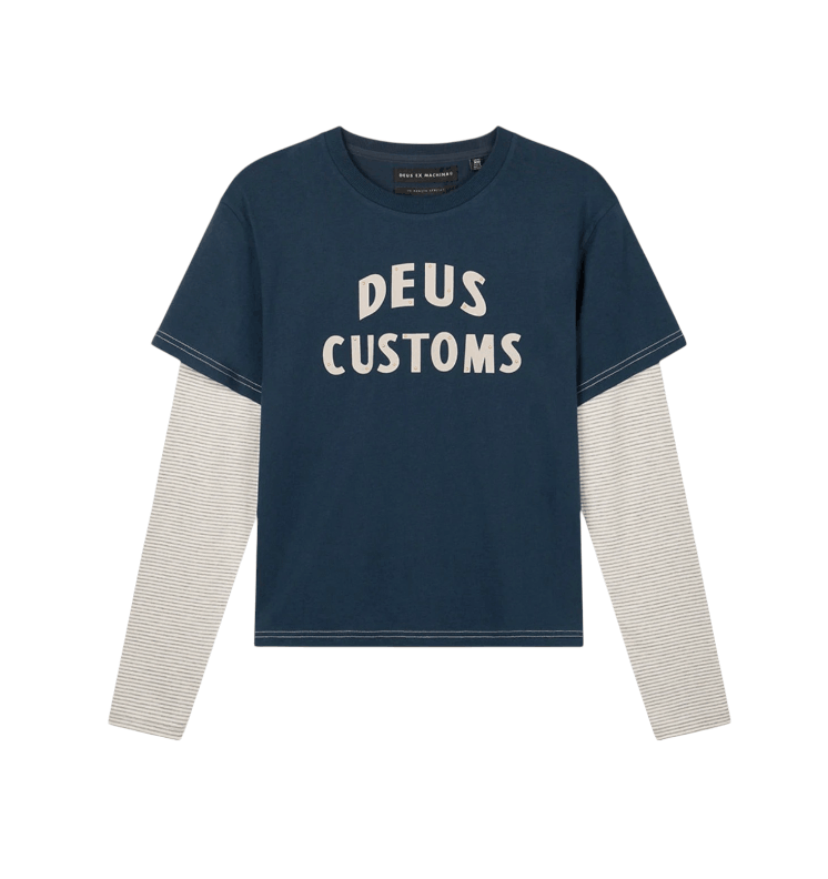 (W) Deus Ex Machina Customs Layered L/S T-Shirt Navy