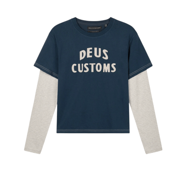 (W) Deus Ex Machina Customs Layered L/S T-Shirt Navy