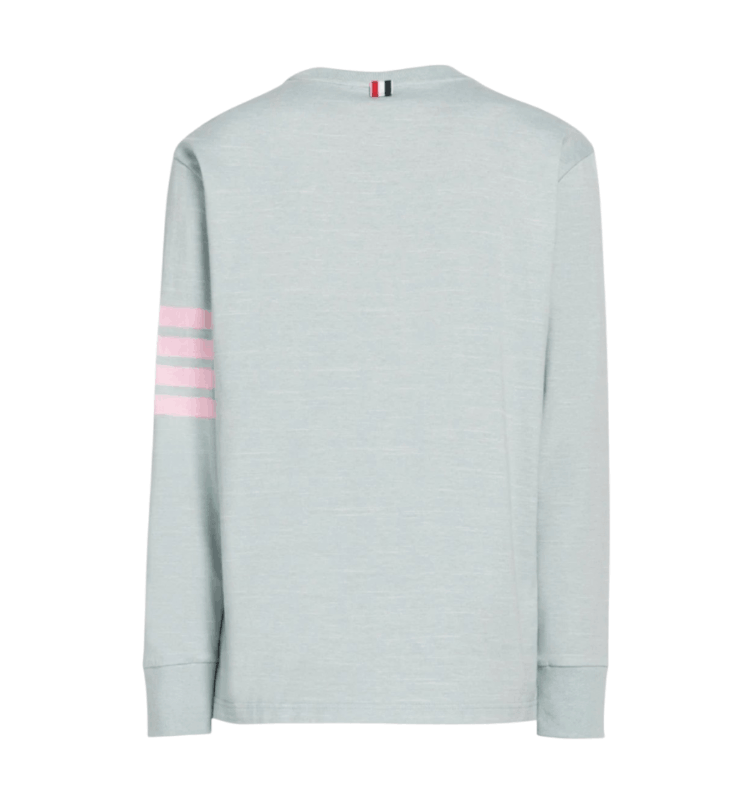 Thom Browne Jersey 4-Bar Long Sleeve Rugby T-Shirt Blue