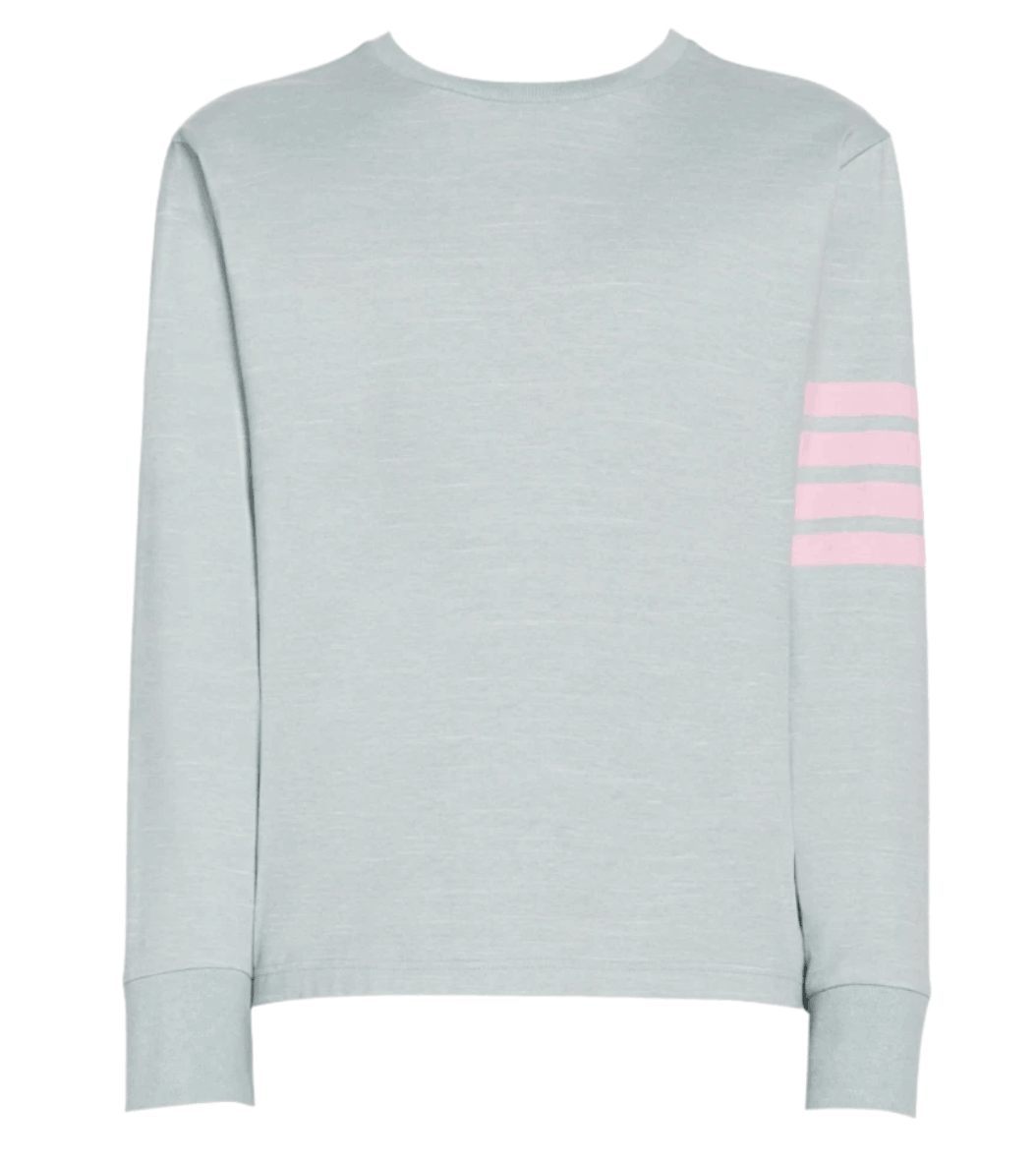 Thom Browne Jersey 4-Bar Long Sleeve Rugby T-Shirt Blue