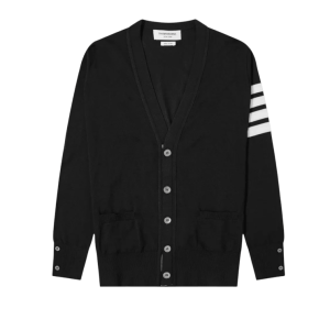 Thom Browne Sustainable Fine Merino Wool 4-Bar Classic Cardigan Black