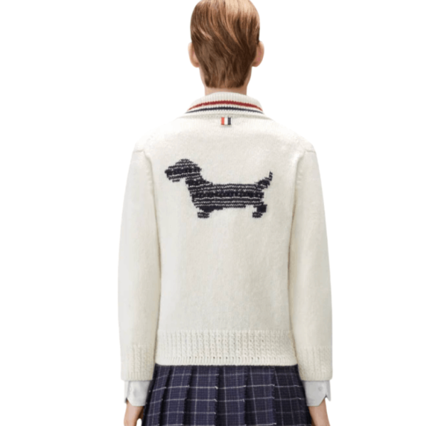 Donegal Rwb Stripe Hector Pointelle Cardigan