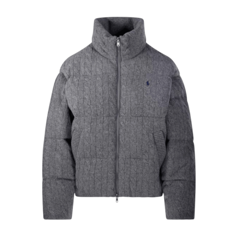 Polo Ralph Lauren Quilted Cable-Knit Jacket - Grey 