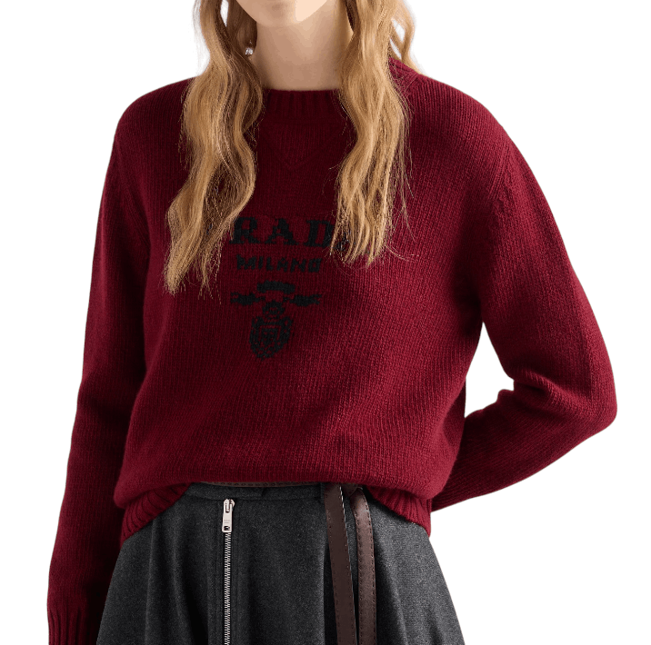 Prada Logo Cashmere Sweater P24G1V 1YMW F0399