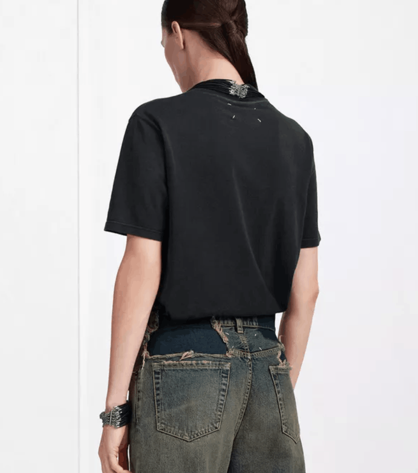 Black Tonal Patch Cotton Jersey T-Shirt