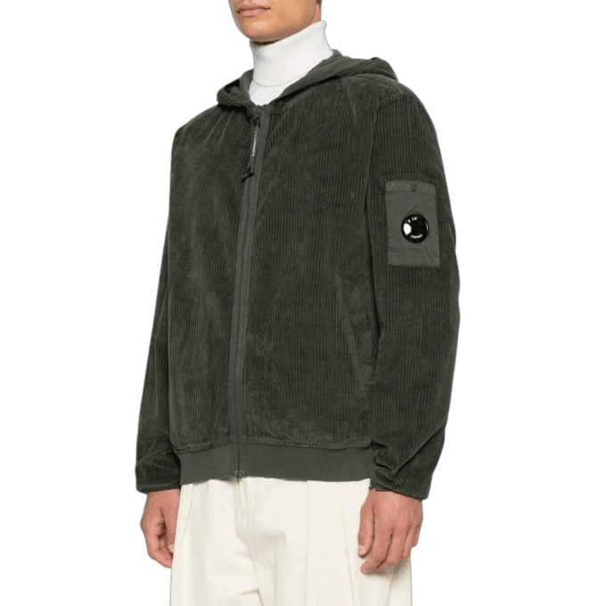  350 Corduroy Hooded Lens Padded Sweatshirt 
