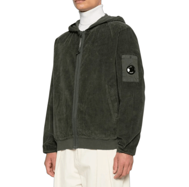  350 Corduroy Hooded Lens Padded Sweatshirt 
