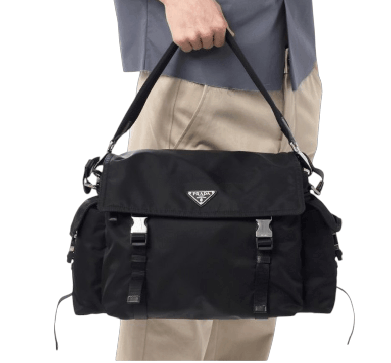 Black Prada Explore Re-nylon And Leather Bag 