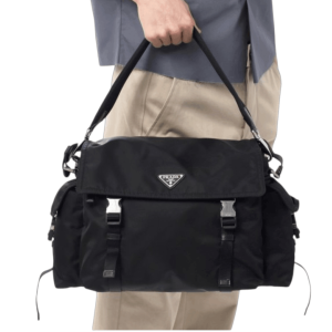 Black Prada Explore Re-nylon And Leather Bag 