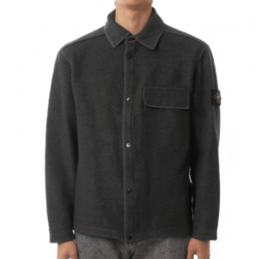 1200034 Micro Boucle Snap-Front Overshirt 