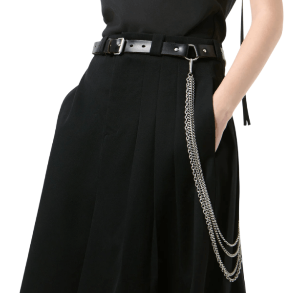 CHAIN BELT Black Chromexcel Leather