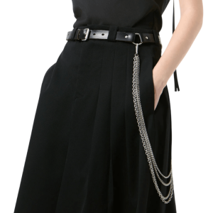 CHAIN BELT Black Chromexcel Leather