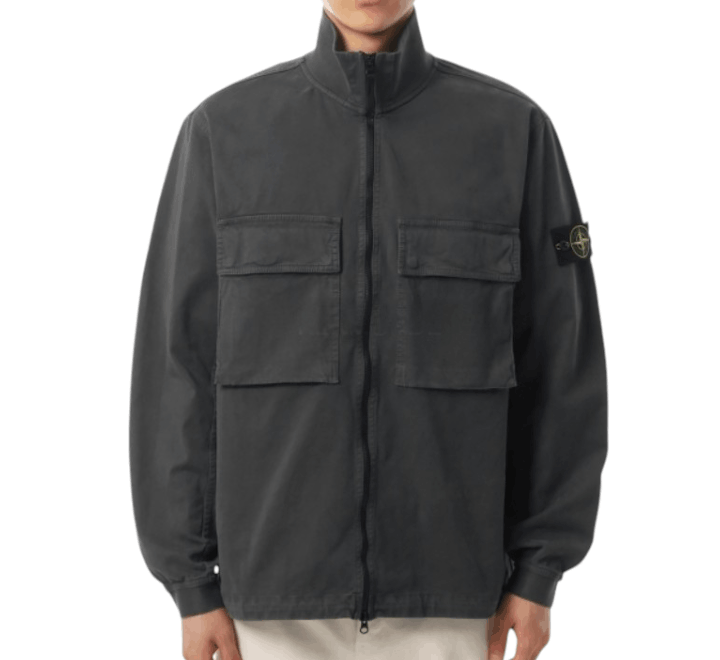 1200024 Stretch Organic Broken Twill Cotton 'Old' Effect Overshirt 