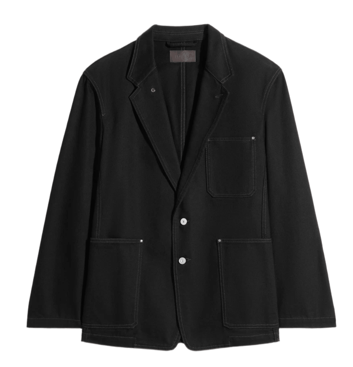 Lemaire Denim Single Breasted Tailored Jacket Black