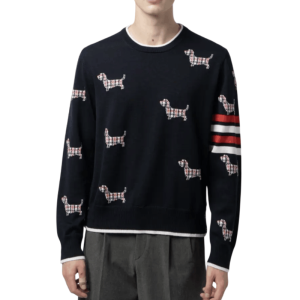 Thom Browne 4-Bar Relaxed Hector Wool Sweater Navy 