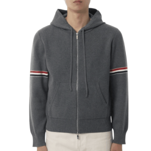 Thom Brown Cotton Milano Armband Hoodie Grey