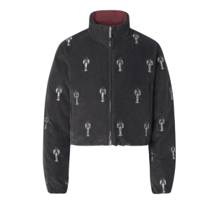 CORDUROY LOBSTER STITCH REVERSIBLE CROPPED DOWN JACKET