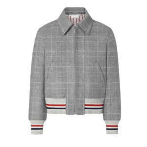 Thom Browne Windowpane Houndstooth Tweed Jacket Grey 