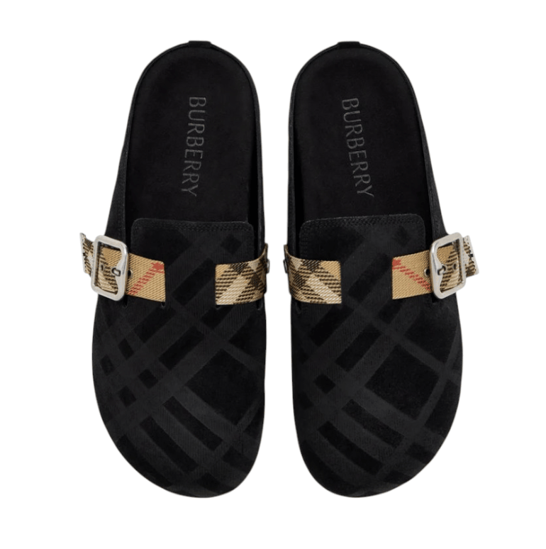  Check Suede Urchin Clogs 