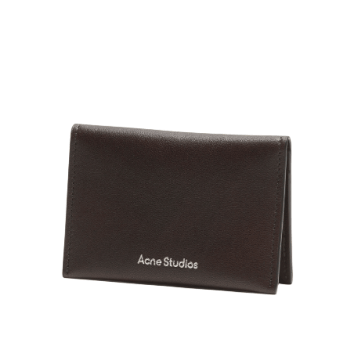 Folded leather wallet - Dark brown