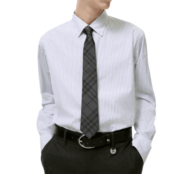 Burberry Check Silk Tie - Grey 