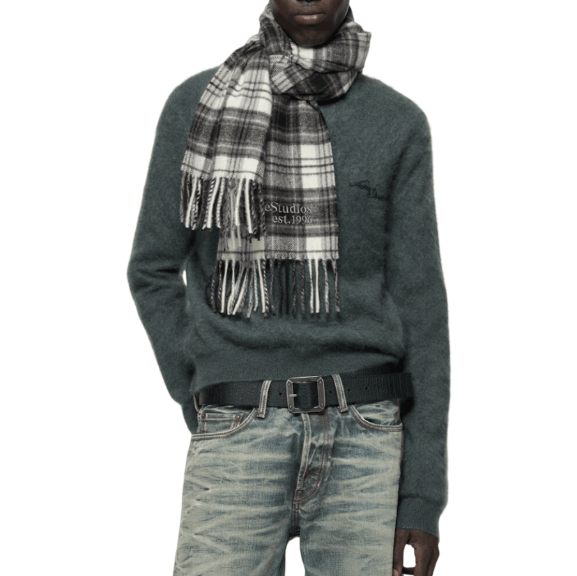 Cashmere scarf - Black/white