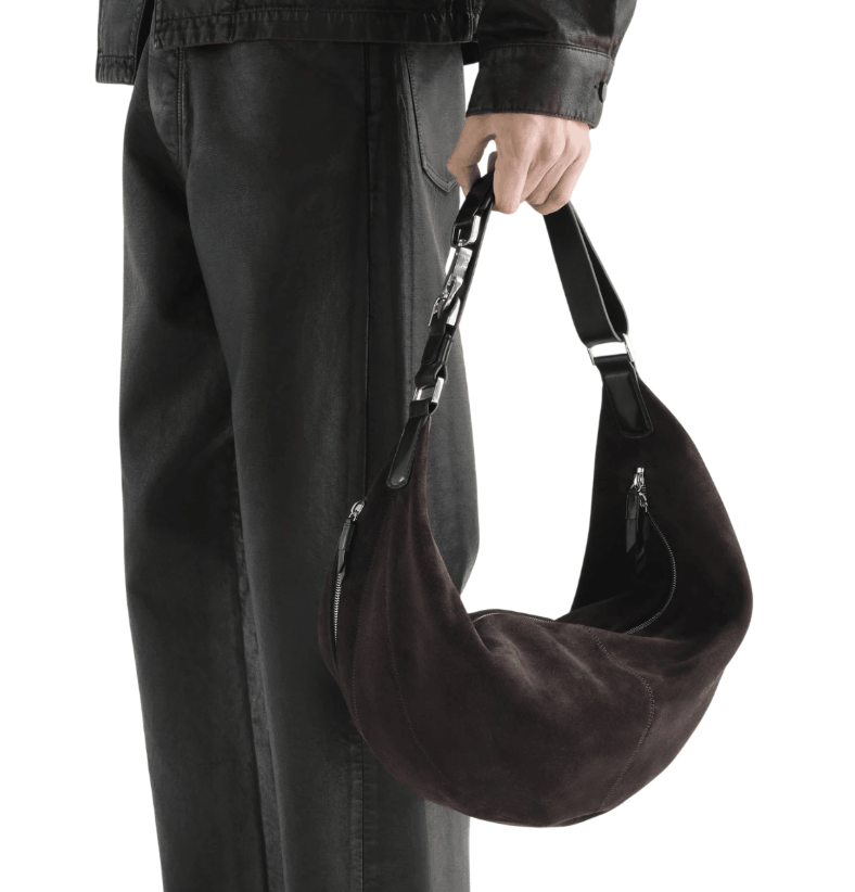 QUIVER CLIP BAG IN SUEDE LEATHER Ebony Brown