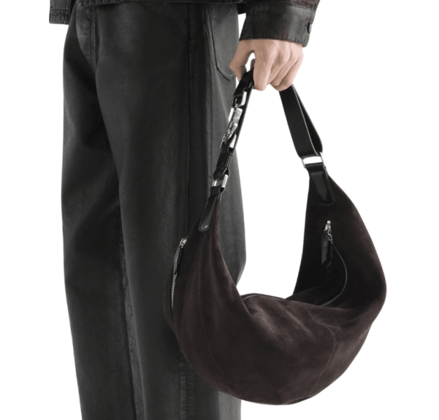 QUIVER CLIP BAG IN SUEDE LEATHER Ebony Brown