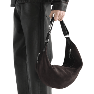 QUIVER CLIP BAG IN SUEDE LEATHER Ebony Brown