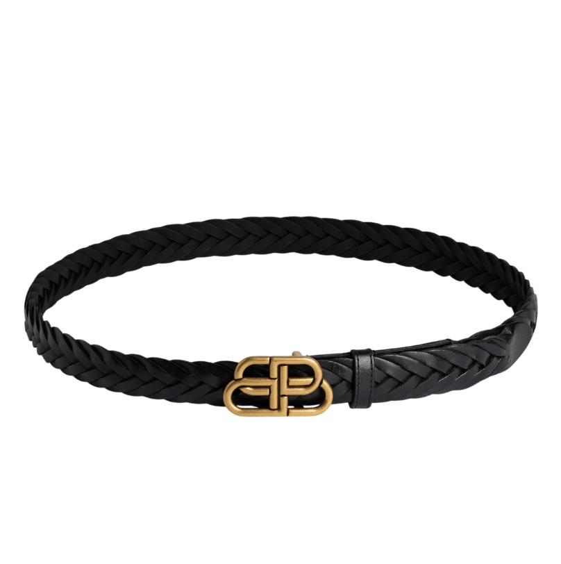 Women's Bb Thin Belt in Black